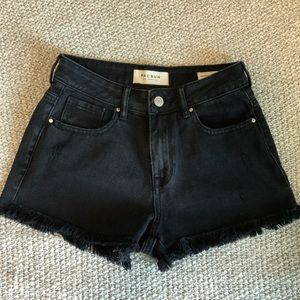 black denim shorts